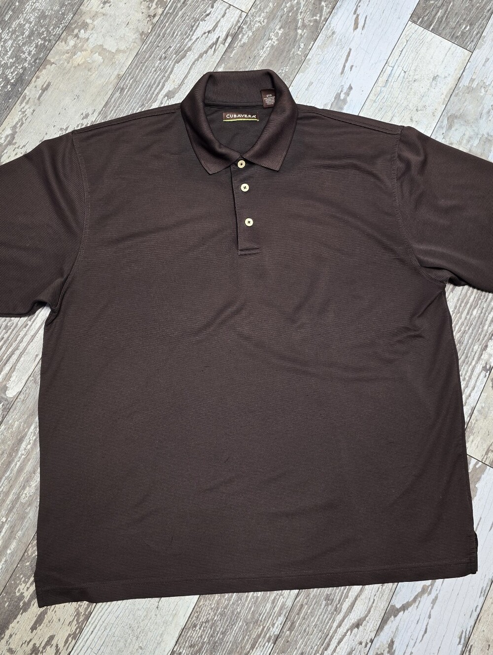 CUBAVERA Men's Brown Short Sleeve Polo Shirt Size XXL